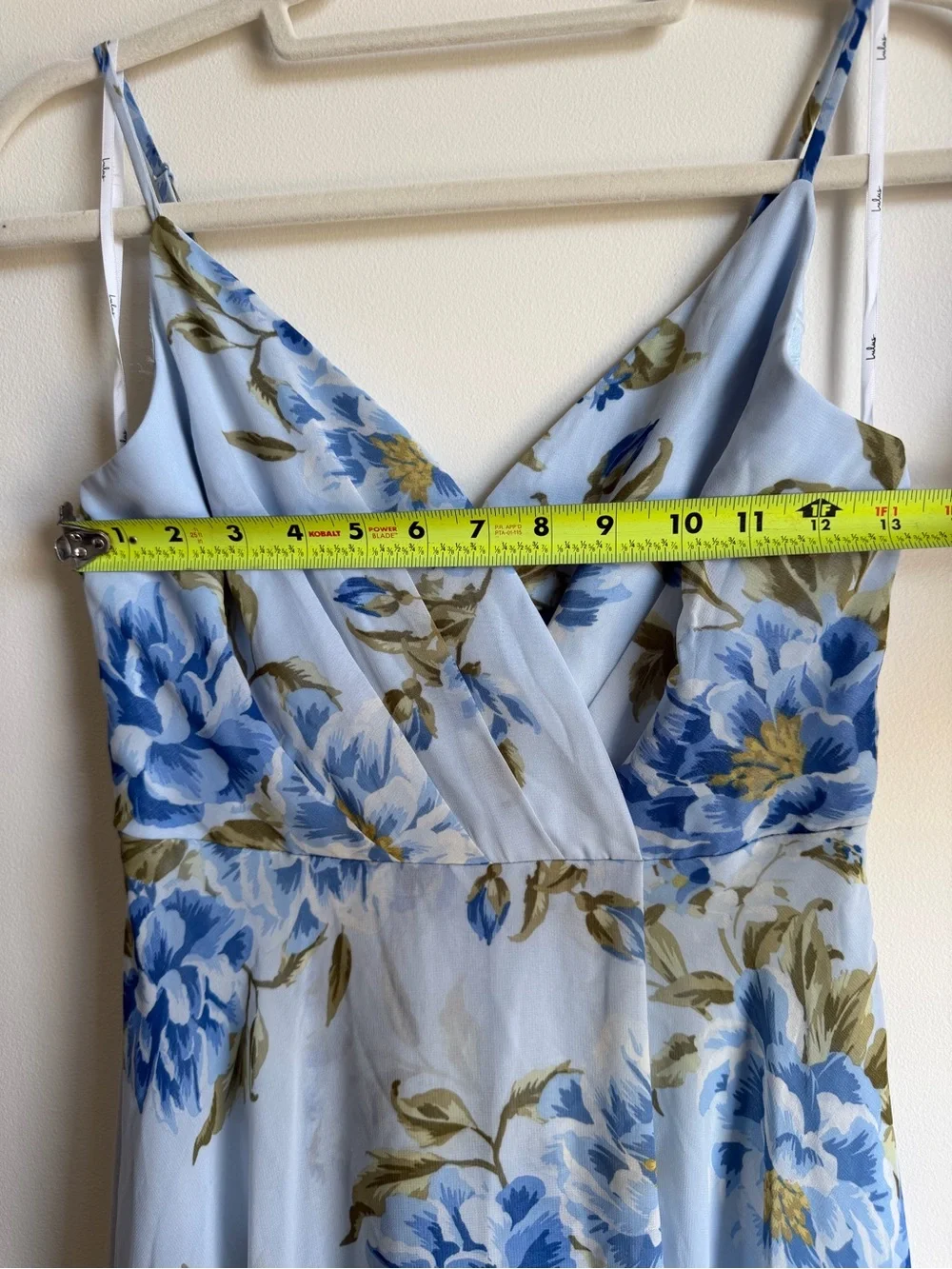 NWOT Lulu's Light Blue Floral Maxi Gown Dress Oh-So Romantic - Picture 7 of 10